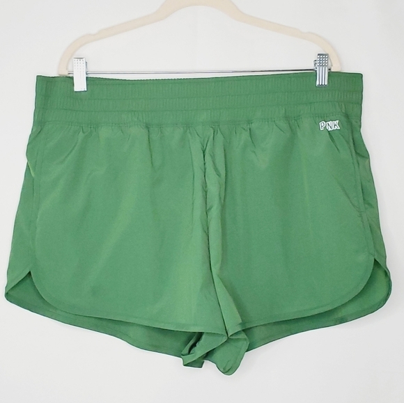 Victoria's Secret Pink 3" Active Shorts Size XXL Green Workout Sporty Pull-on - Picture 11 of 12